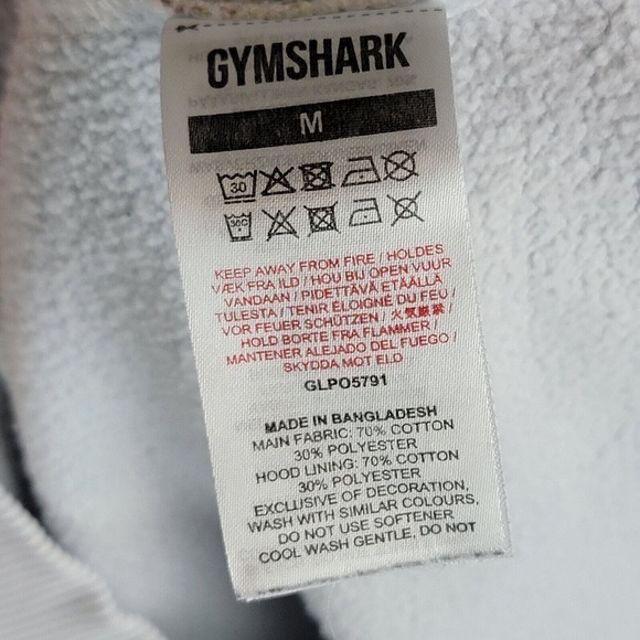 Gymshark Hoodie Womens Medium Oversized White Pink Camo Splotch GLP05791 EUC - Picture 6 of 8